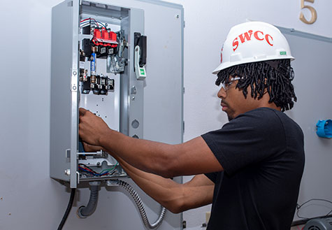 Electrical student fixing item in an electrical service panel